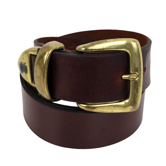 VTG BROWN GENUINE LEATHER 1 3/8"Wd CASUAL DRESS WOMEN'S BELT Sz M (X62 - Picture 6 of 11